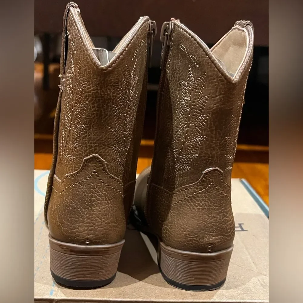 Roper Toddler Girls' Taylor Western Boots - Round Toe Size 5 Tan